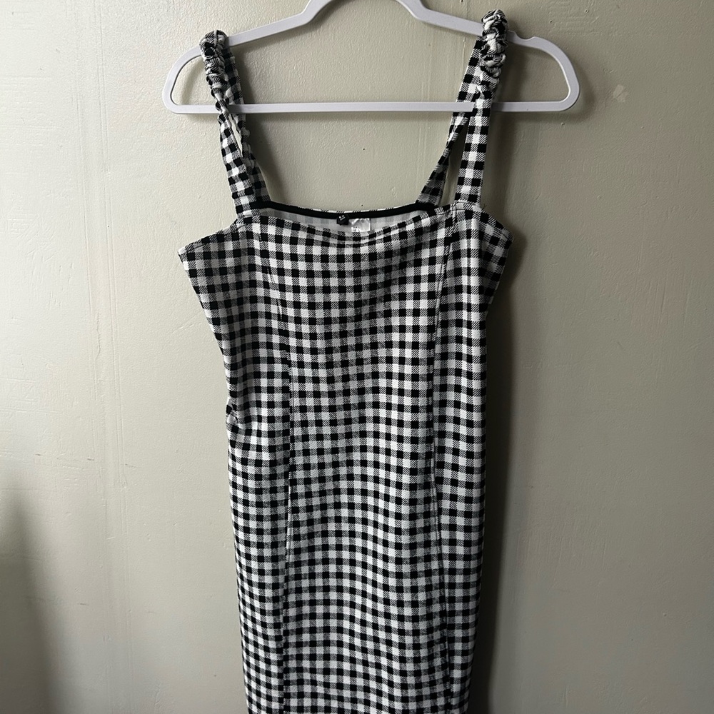 H&M Monochrome Gingham Mini Dress